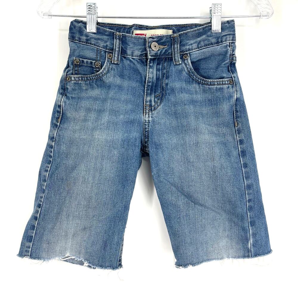 Levi's 550 Relaxed Cut Off Shorts Blue Boys Size 8 Bermuda‎ Length